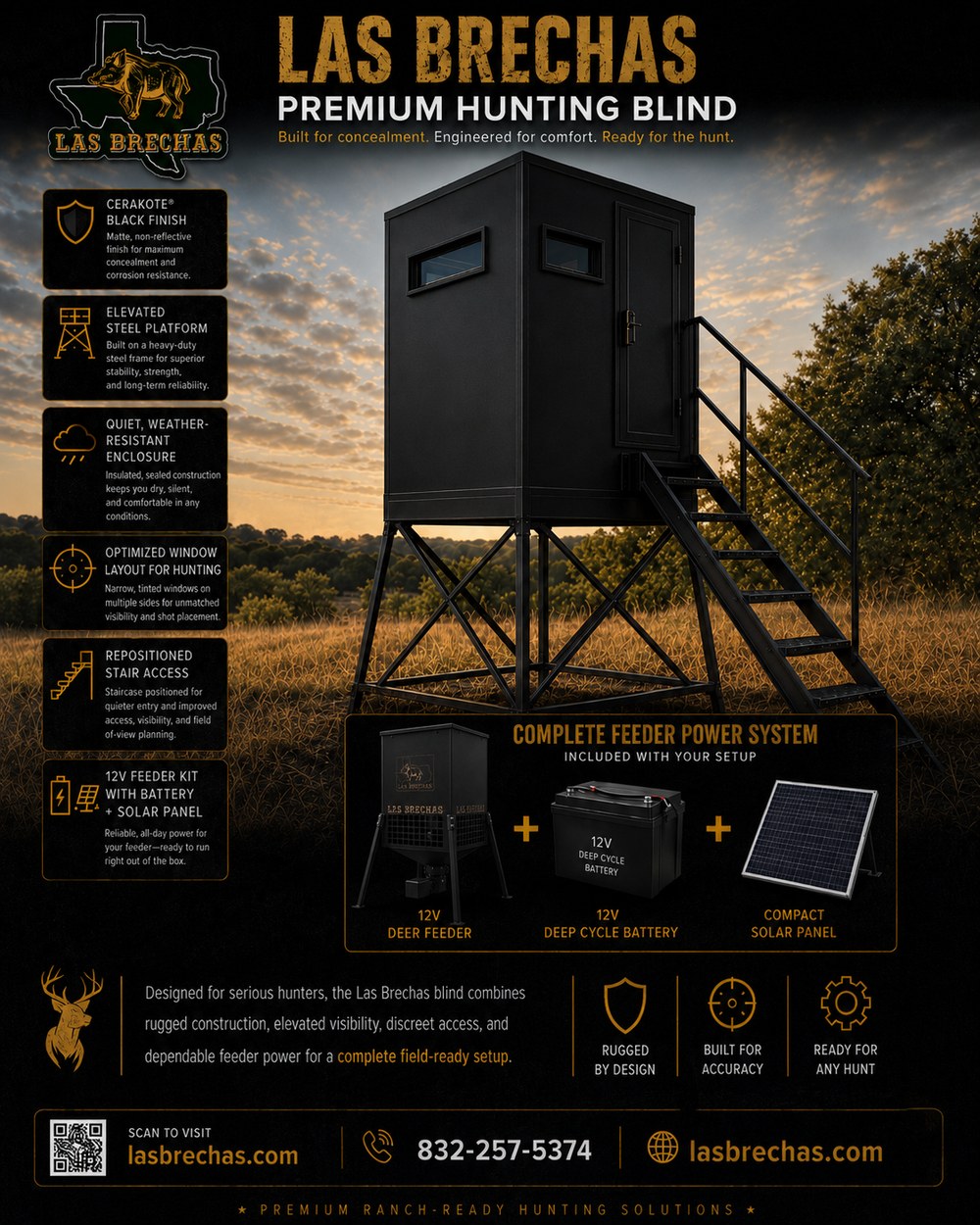 Las Brechas premium hunting blind sales flyer